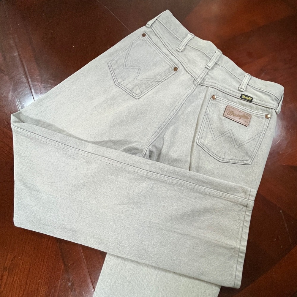 Vintage Wrangler Cowboy Cut Jeans Mens Tag 33x36 Meas 30x33.75 Gray USA Made EUC
